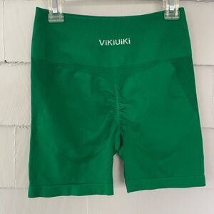 Vikiuiki Womens Green Athletic Biker Shorts Size Small